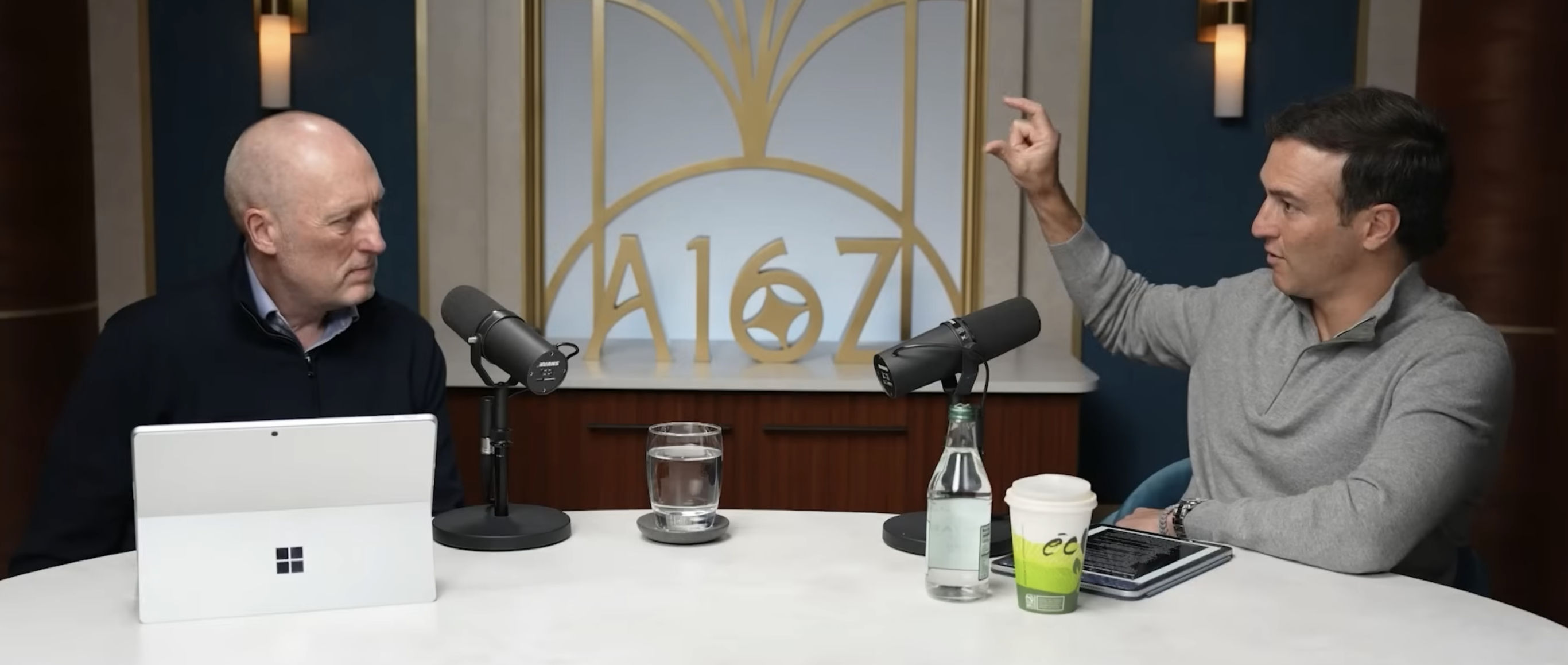 David George speaking at an a16z event