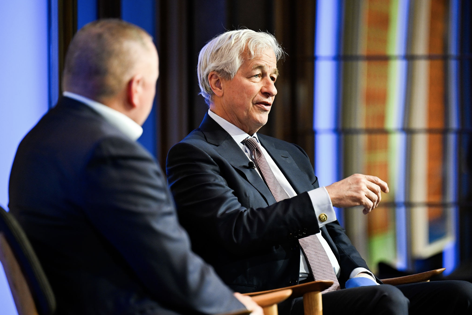 Jamie Dimon speaking at a financial conference