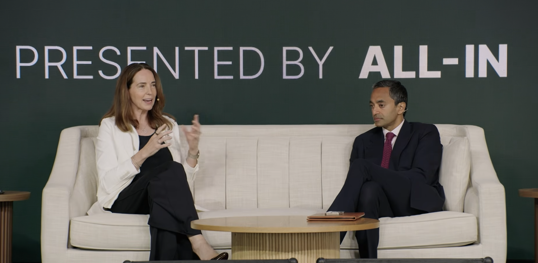 Sarah Friar speaking at a technology conference